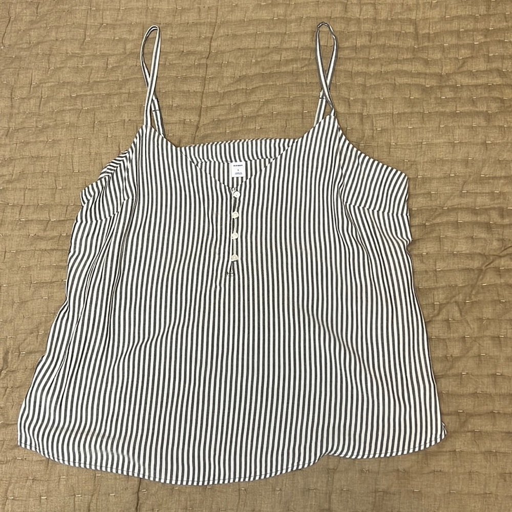 Old Navy Gray Striped Cami Top